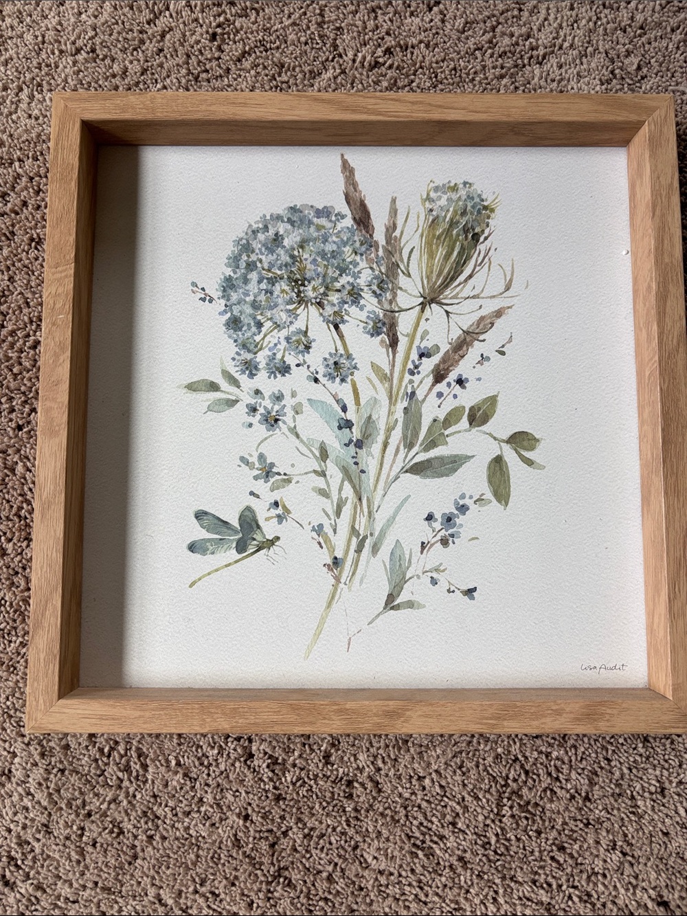 Botanical Watercolor Wall Art in Soft Blue and Green